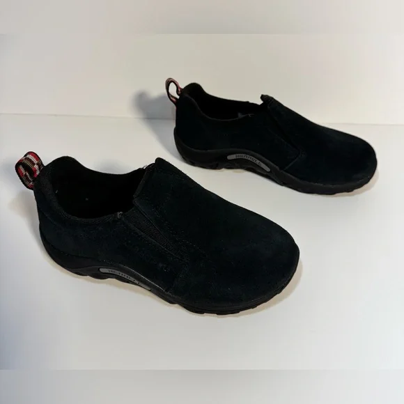 Merrell Jungle Moc Suede Slip-On Shoes Black Kids Size 12