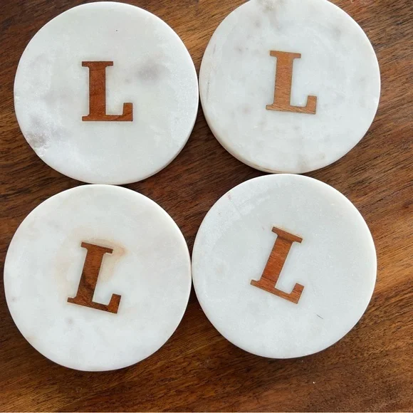 Set of L marble coasters