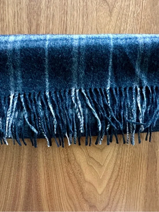 FRAAS Plaid Wool Scarf Made in Germany Fringe Winter Wrap