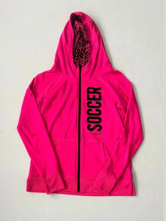 Justice Girls Soccer Active Zip Up Hoodie