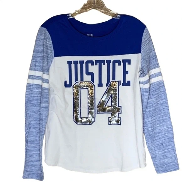 🔥🔥Justice baseball long sleeve sequined shirt