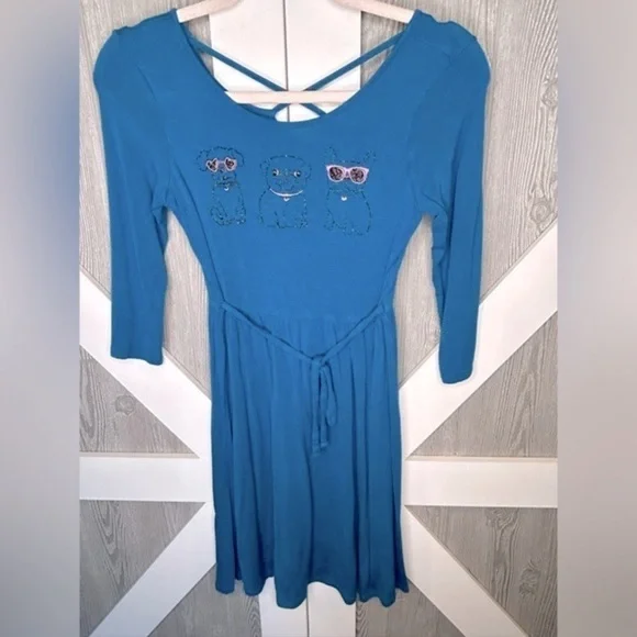 097. Justice Girls Pet Dress tie back