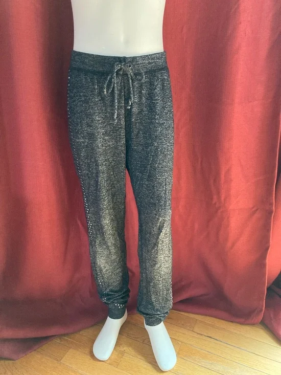 Justice Sparkle Black Jogger Pants, 14/16