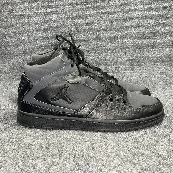 Air Jordan 1 Flight Shoes Men's Size 12 Black Grey Retro‎ Athletic Basketball