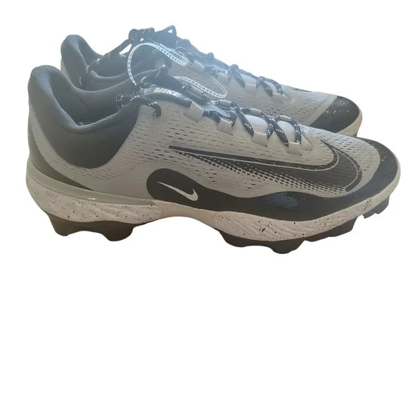 Nike Alpha Huarache Elite 4 Low Baseball Cleats Grey Black‎ Mens 15 FD6221-002