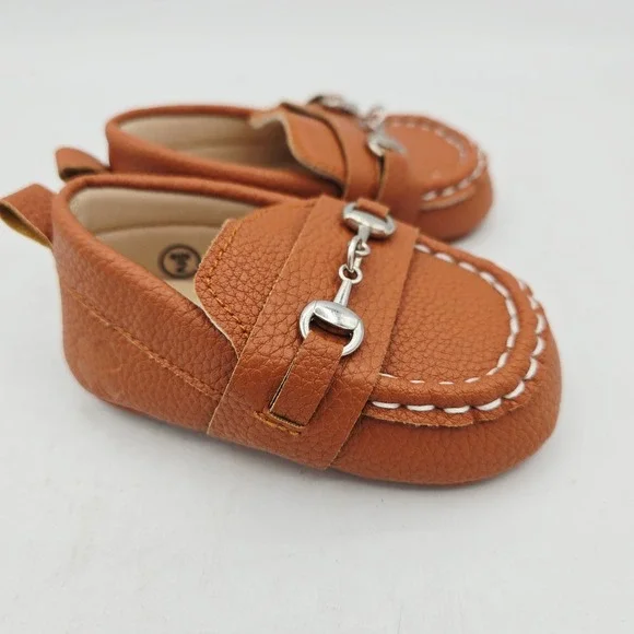 Lucky Brand Kids Baby Boy Girl Toddler‎ Moc Loafers Bit Buckle Brown Size 2