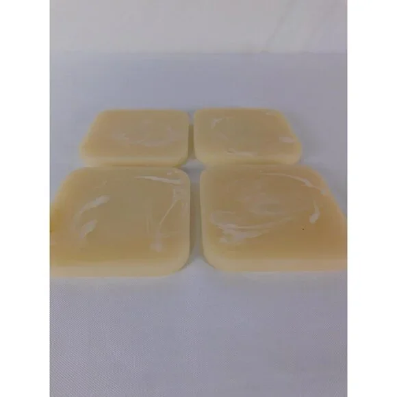 BIRKU Beige Plastic Coaster Set 4 Square Marbled Slip-Proof Drink Mats