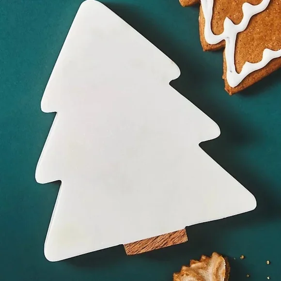 NWT Anthropologie Fir Tree Marble Coaster Christmas