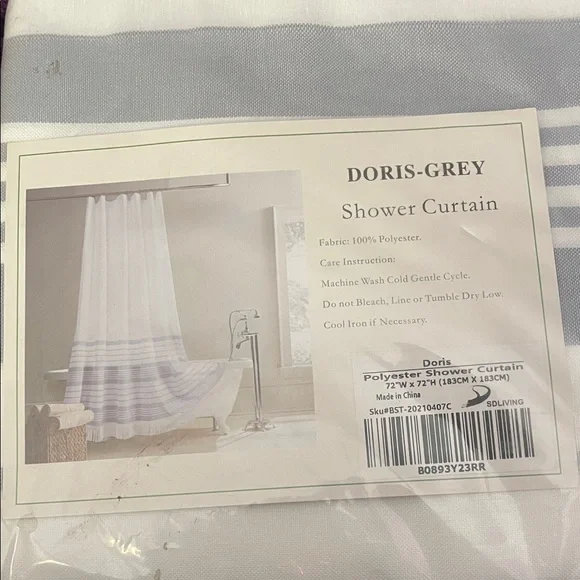 Shower Curtain - Gray and White