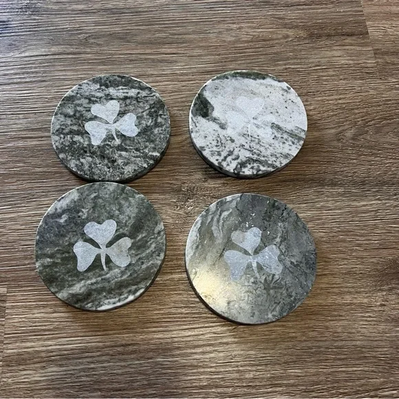 IRISH Marble Rock Round Coasters Made in Ireland Lots of 4