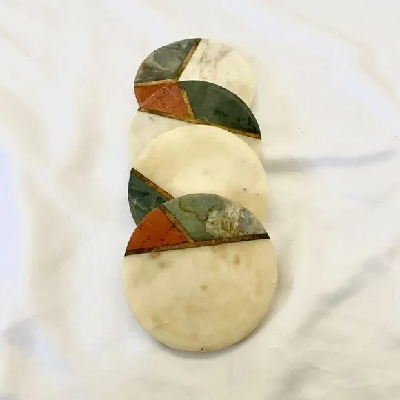 Celestial Bohemian Round Marble Coaster Set of 4