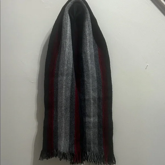 Express Men's Black, Gray, and Red Scarf