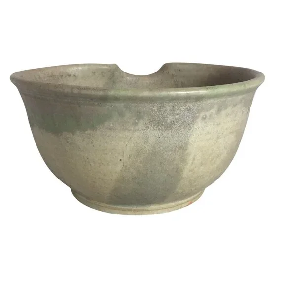 Artisan Made Pottery Mixing Bowl With Pour Spout Large 11W X 6D Signed