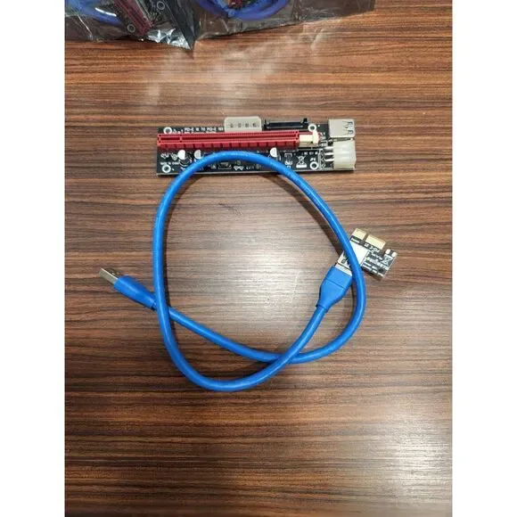 NEW Ubit PCI-E Riser Adapter Card + USB 3.0‎ Cable -- crypto mining