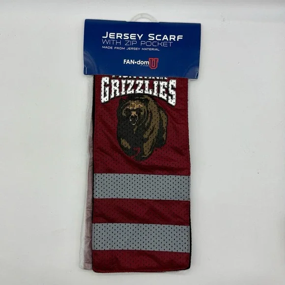 NCAA University Of Montana Grizzlies Jersey Fleece Lined Zipper Pocket Scarf 58
