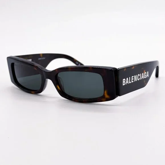 NEW BALENCIAGA BB0260S 002 UNISEX DARK HAVANA/GREEN SUNGLASSES BALENCIAGA