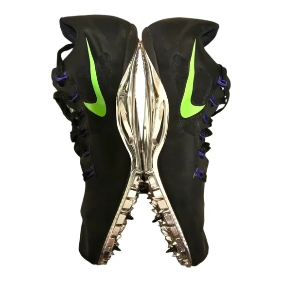 Nike Zoom Superfly R4 Black Green Athletic Track And Field Spike Shoes Size 10.5