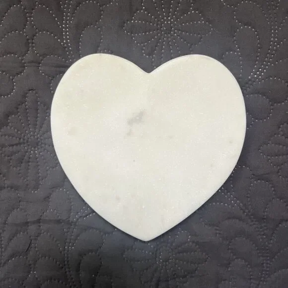 Heart Paper Weight White Love Heart Marble Stone Heart Coaster Home Accent Decor