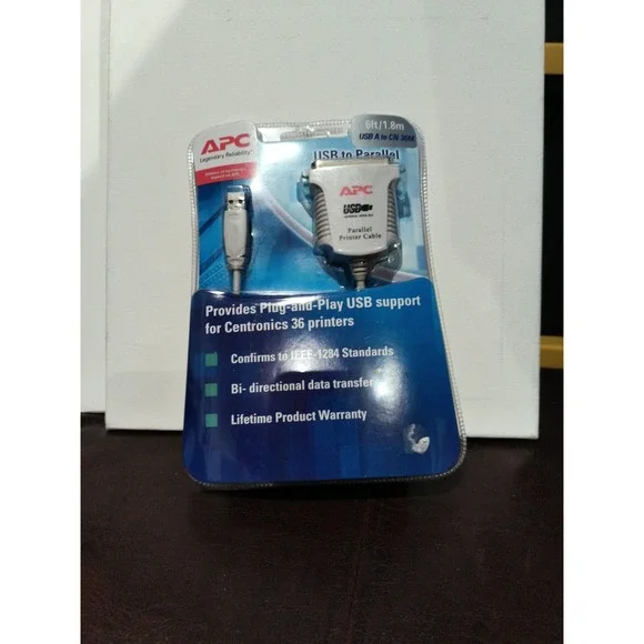 NEW! APC USB to PARALLEL Printer Adaptor Cable 6'/1.8m USB1284