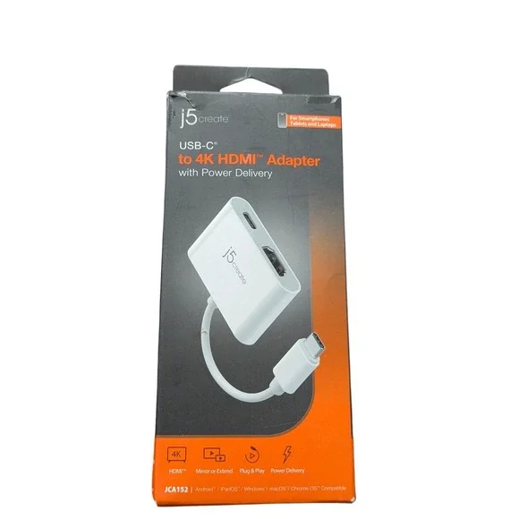 Z1O j5create USB-C to 4K HDMI with Power Delivery‎ Adapter - White