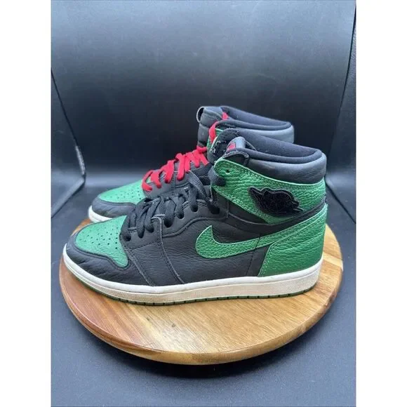 Jordan 1 Retro OG High Pine Green 2.0 Mens Size 8 Shoes 555088-030 Black