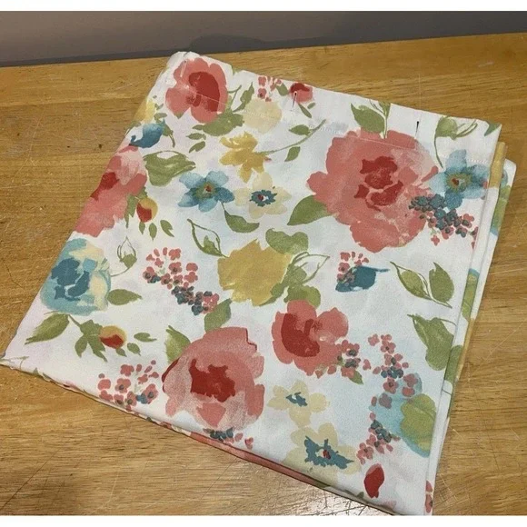 JCPenney Home Floral Watercolor Country‎ Fabric Shower Curtain Polyester 72