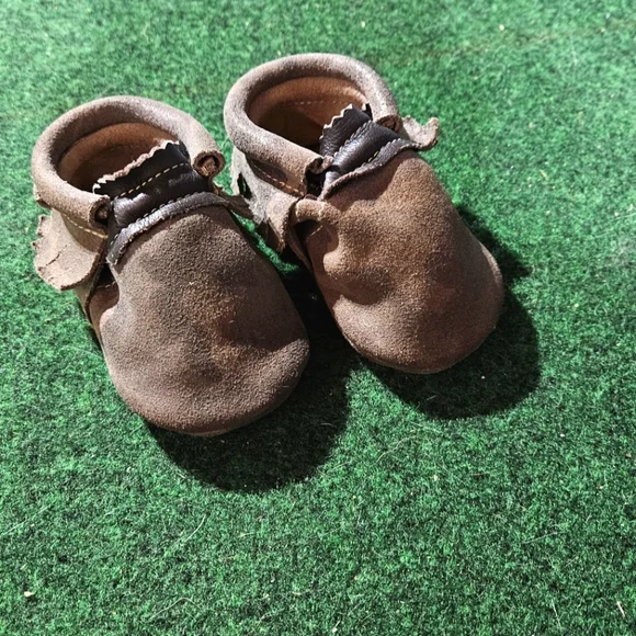 Brown Camouflage Suede Baby Moccasins