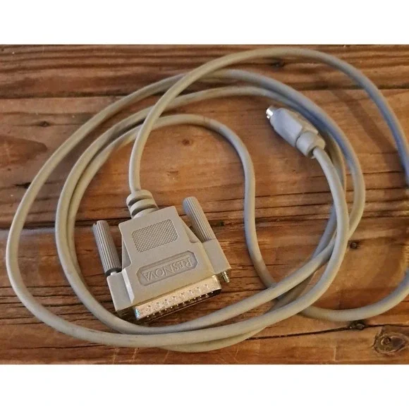 Vintage RESNOVA 6 ft Mini DIN 8 Male to DB25 Male Serial Cable Mac to Modem
