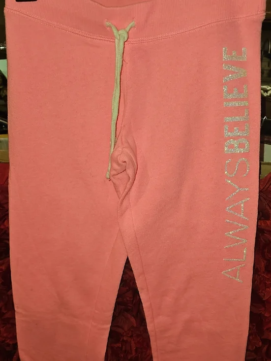 Justice Pink Sweatpants with Glitter 