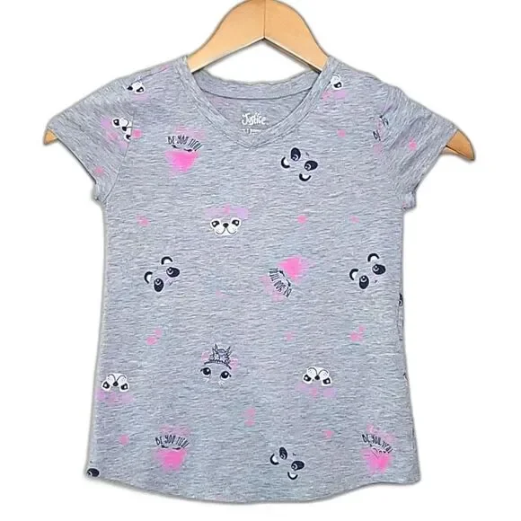 JUSTICE Gray Casual Short Sleeve 