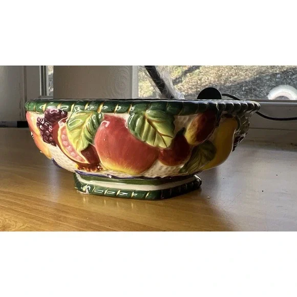 Fitz &‎ Floyd Small Fruit Decor Serving or Candy Dish Bowl 6 Sided