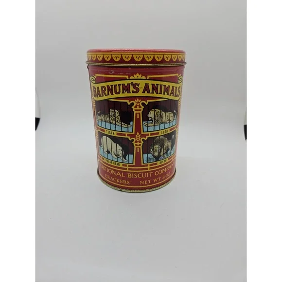 Barnum's‎ Animals 1914 Repro Tin 1979 Nabisco National Biscuit Co 8 oz