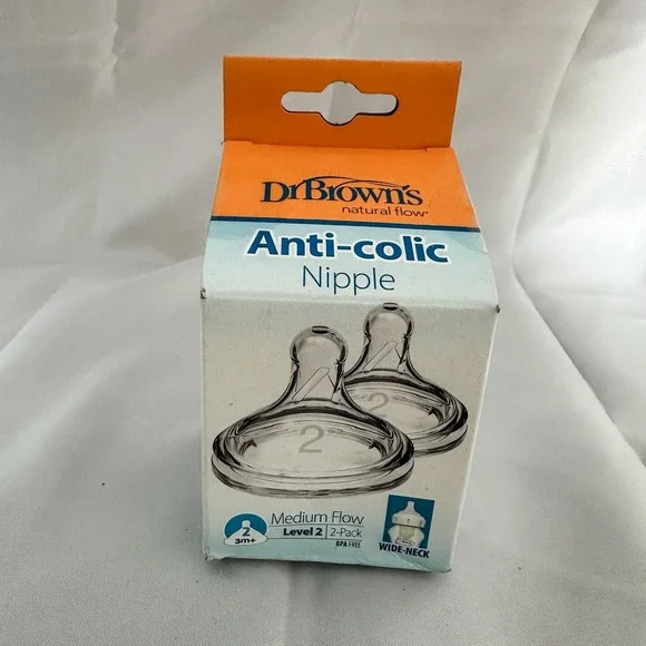 NIB Dr. browns anti colic nipple medium flow Level 2 - 2 pack‎ New