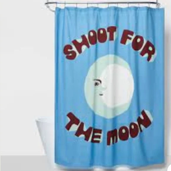 Shoot for the Moon Microfiber Shower Curtain‎ - Room Essentials