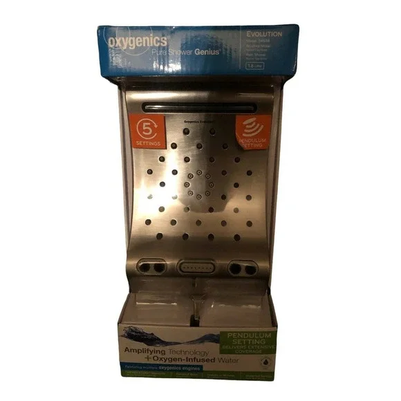 Oxygenics Pure Evolution Rain Shower‎ Head Genius Oxygen-Infused - NEW