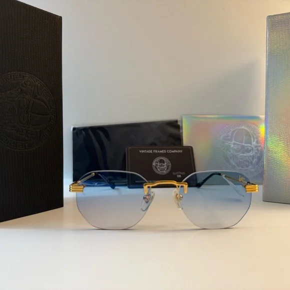 Vintage Frames Company VF DRILL MOUNT Sunglasses 24K Limited edition