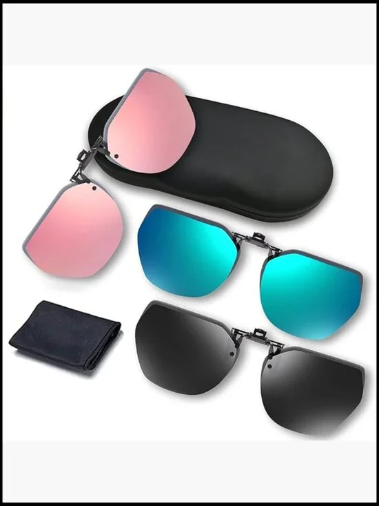 Clip-On Polarized Sunglasses for Glare Reduction HD Vision Driving & Outdoors