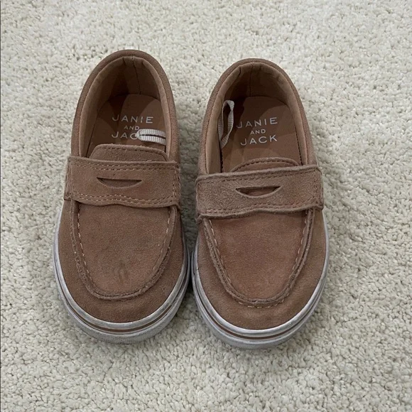 Janie and Jack Tan Kids Moccasins