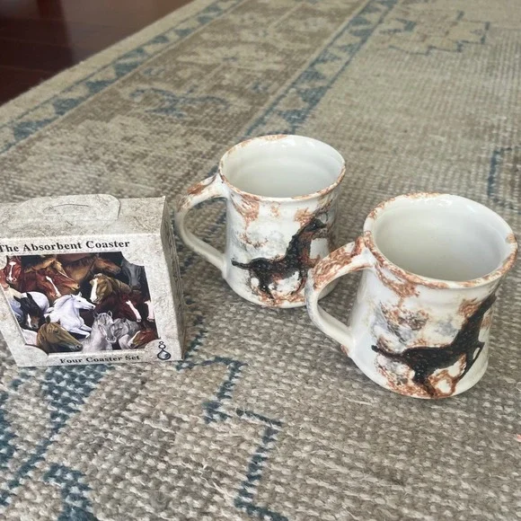 Horse Equestrian Lover Mug & Coaster Bundle 6 missing Western Cowboy Piece