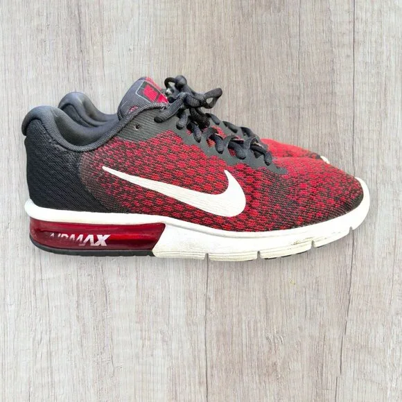 Nike Air Max Sequent 2 Red Black Running Sneakers Men’s Size 8