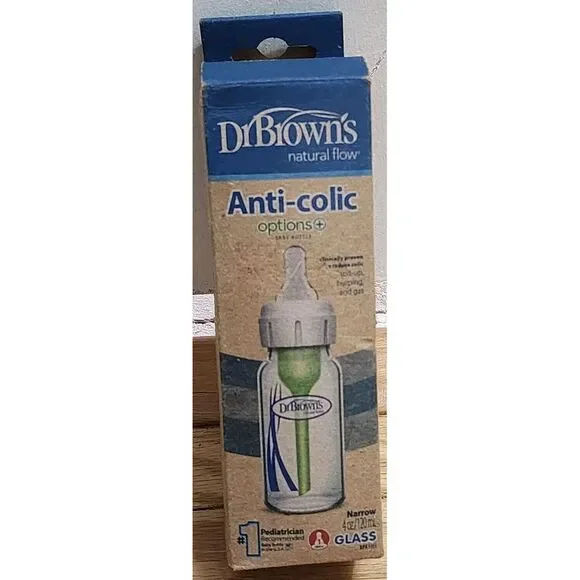 Dr Browns Natural Flow Options+ Narrow Glass Baby Bottle‎ 4oz Container