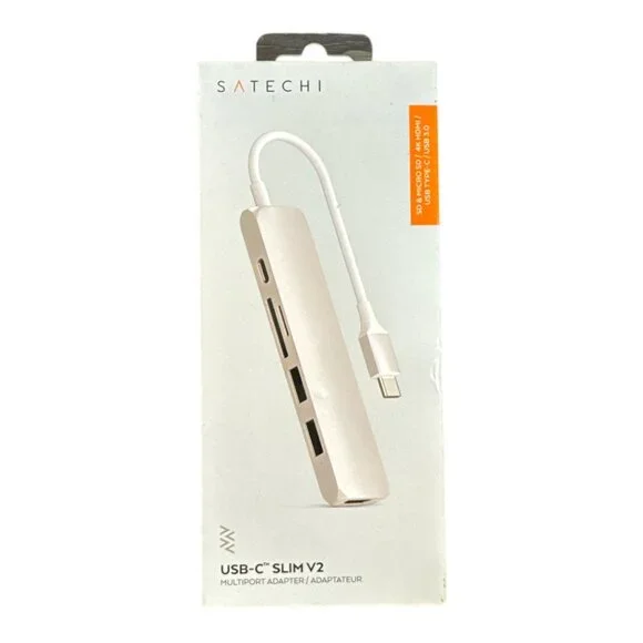 Satechi USB-C Slim V2 Multiport Adapter - New Sealed - 4K HDMI, USB-A, SD/MicroS