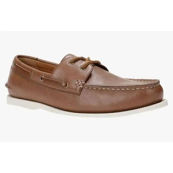 Clubroom Mens Brown Comfort Elliot Round Toe Lace-Up Boat Shoes