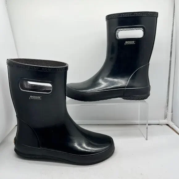 Bogs Boots Kids Youth 5 Skipper Rain Rubber Pull On Black