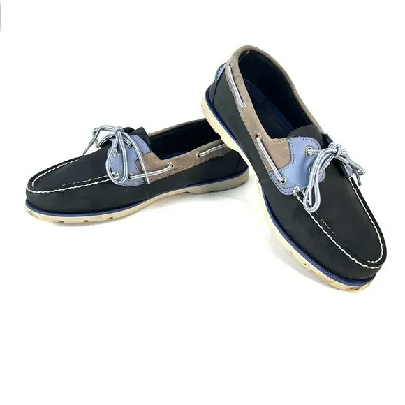 Sperry Boat Dress Shoes Spring Summer Mens 10.5 Leather Casual Flats Blue Gray
