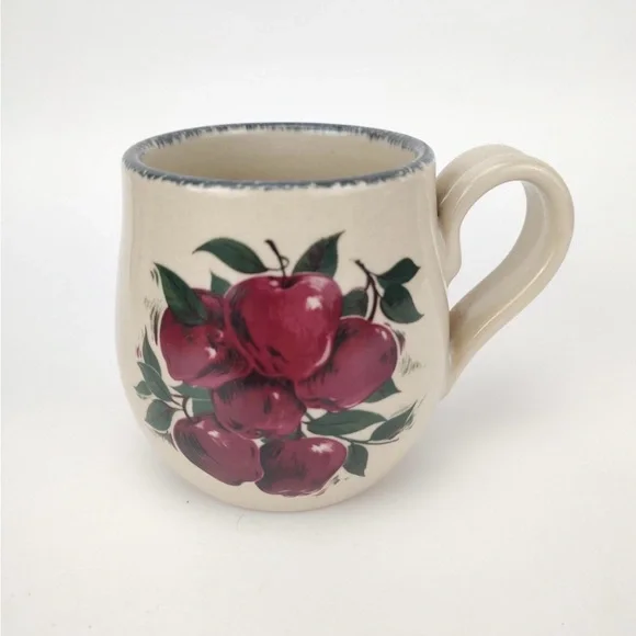 VINTAGE APPLE HOME & GARDEN PARTY Bulbous Stoneware Coffee Mug
