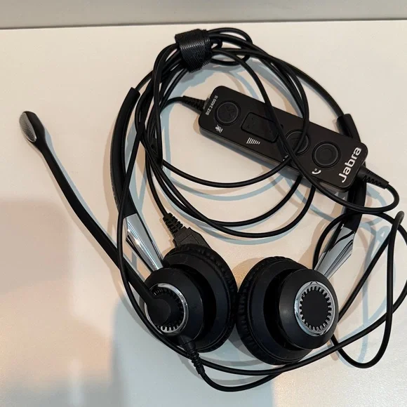 A Jabra Black Wired Headset with Microphone A