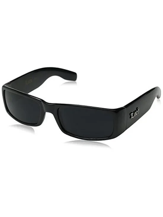 Locs Black Rectangle Sunglasses Mens Hardcore Gangster Streetwear Shades