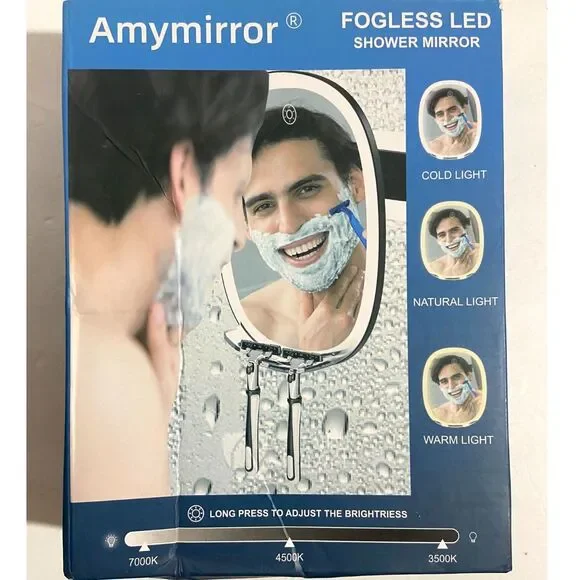 Shower Mirror Fogless Shaving Makeup Anti-Fog Shatterproof Bathroom Mirror Light