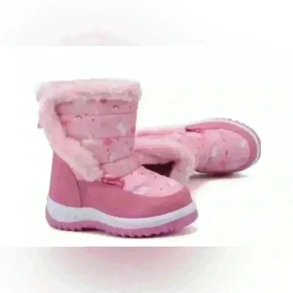 Unbranded Unicorn Snow Boots Kids Size‎ 7 Toddler Pink Excellent Faux Fur Trim